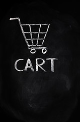 Image showing Cart drawn with chalk