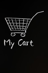 Image showing Cart drawn with chalk