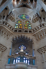 Image showing La Sagrada Familia - the impressive cathedral designed by Gaudi