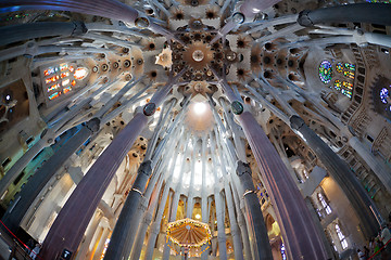 Image showing La Sagrada Familia - the impressive cathedral designed by Gaudi