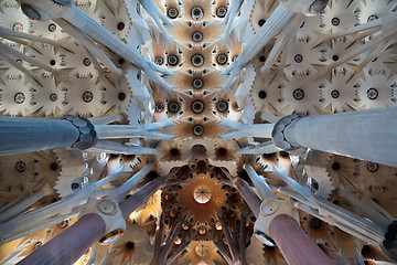 Image showing La Sagrada Familia - the impressive cathedral designed by Gaudi