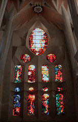 Image showing La Sagrada Familia - the impressive cathedral designed by Gaudi