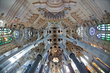 Image showing La Sagrada Familia - the impressive cathedral designed by Gaudi