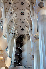 Image showing La Sagrada Familia - the impressive cathedral designed by Gaudi