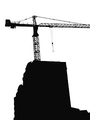 Image showing silhouette of building crane