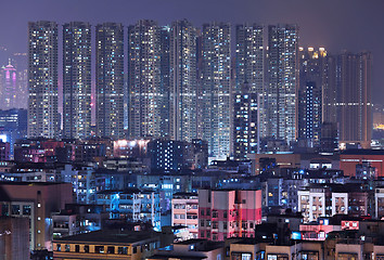 Image showing building at night in Hong Kong