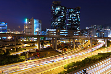 Image showing traffic in city at night