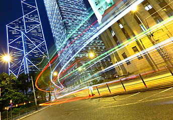 Image showing traffic in city at night