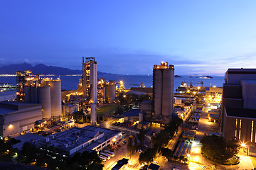 Image showing cement factory at night