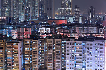 Image showing building at night in Hong Kong