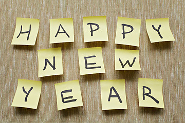 Image showing Happy new year message on sticker