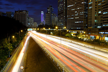 Image showing traffic in city at night