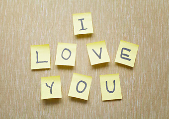 Image showing I Love You memo