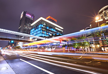 Image showing taipei city traffic at night