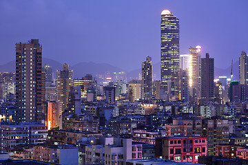 Image showing Hong Kong with crowded buildings at night