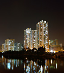 Image showing Hong Kong public housing and river