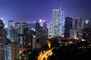 Image showing Hong Kong with crowded buildings at night