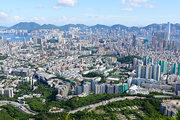 Image showing Hong Kong view from high at kowloon side