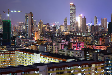 Image showing apartment buildings at night