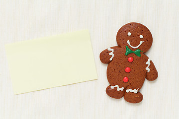 Image showing Gingerbread Man with memo paper