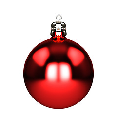 Image showing Red christmas decorations isolated on white