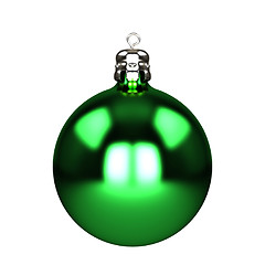 Image showing Green christmas decorations isolated on white