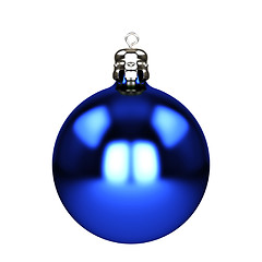 Image showing Blue christmas decorations isolated on white