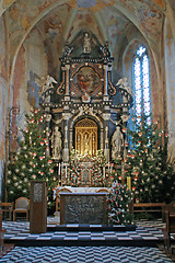 Image showing View of the altar in Christmas time