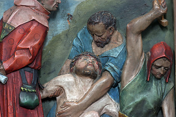 Image showing 11th Stations of the Cross, Crucifixion: Jesus is nailed to the cross