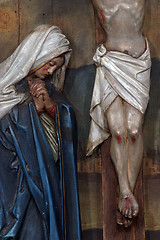 Image showing Virgin Mary under the Cross, 12th Stations of the Cross, Jesus dies on the cross