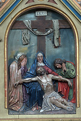 Image showing 13th Stations of the Cross, Jesus' body is removed from the cross