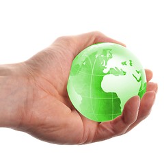 Image showing globe in hand