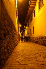 Image showing Night street in Cusco, Peru