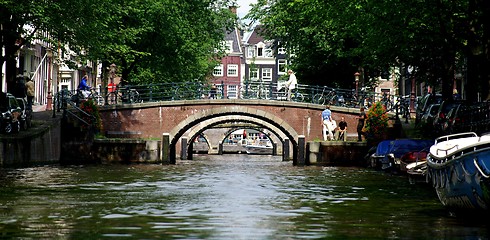 Image showing Amsterdam channel and river