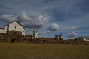 Image showing Inca castle ruins in Chinchero