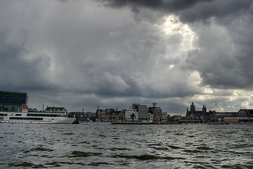 Image showing Amsterdam channel and river