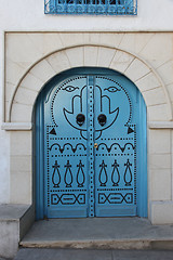 Image showing Traditional door from Sidi Bou Said, Tunis