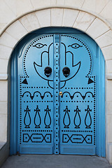 Image showing Traditional door from Sidi Bou Said, Tunis