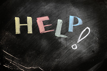 Image showing Help written with chalk