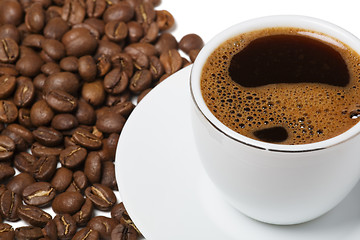 Image showing Cup of coffee on white background