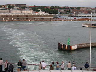Image showing Ship leaving Helsingborg in Sweden.