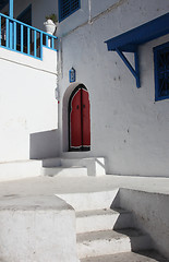 Image showing Stairway in Sidi Bou Said, Tunisia