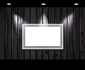 Image showing vintage wooden wall with a spot illumination.