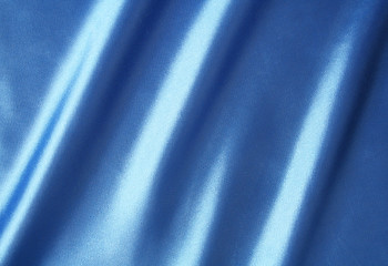 Image showing Smooth elegant blue silk as background