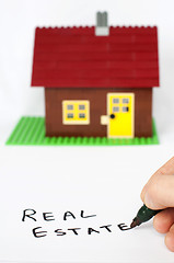 Image showing Text real estate and house on background