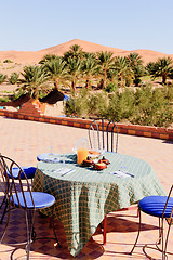 Image showing Breakfast in the Desert on the roof