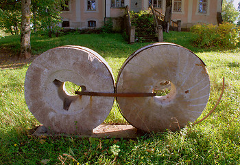 Image showing Antique millstones 