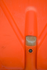 Image showing Construction of orange snow thrower 