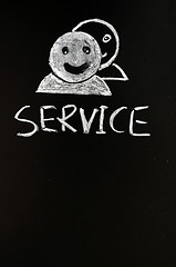 Image showing Service center with human figures drawn with chalk