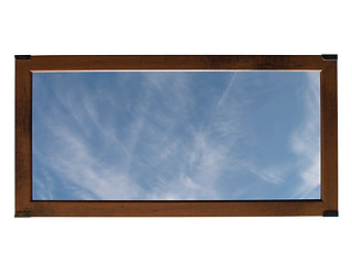 Image showing sky in wooden frame